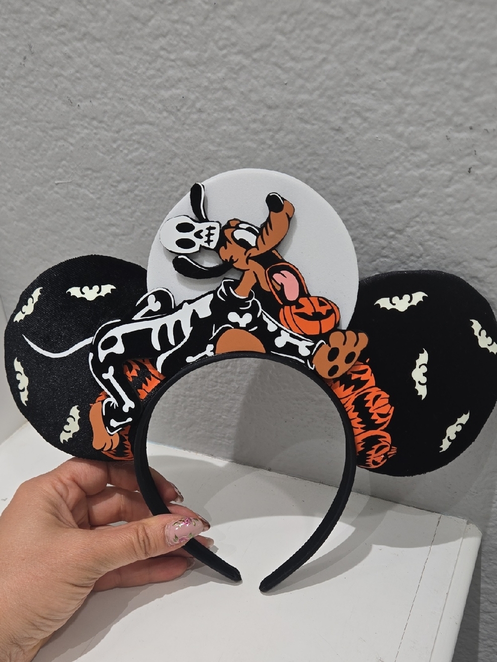 Halloween Pluto Mouse Ears Headband - Black & Orange